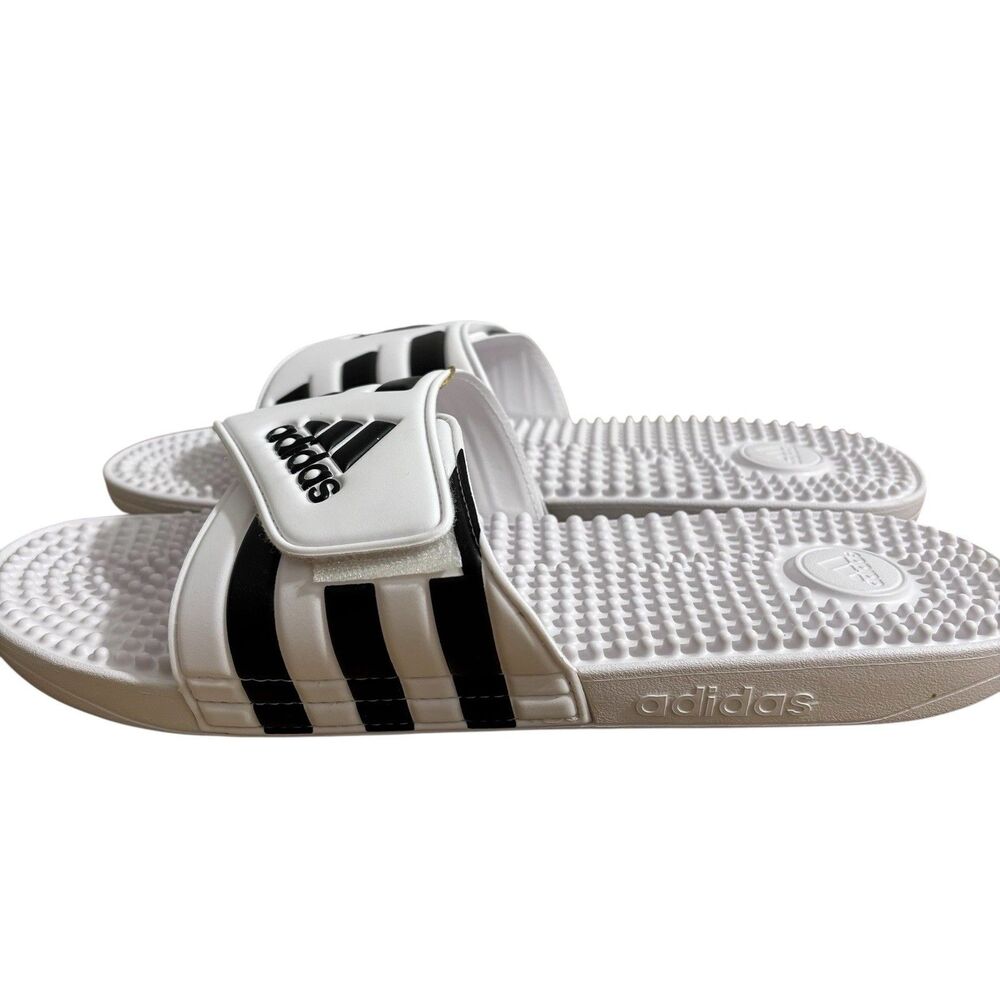 Adidas Adissage Slides Men’s Sz 16 White Sandals Athletic NEW